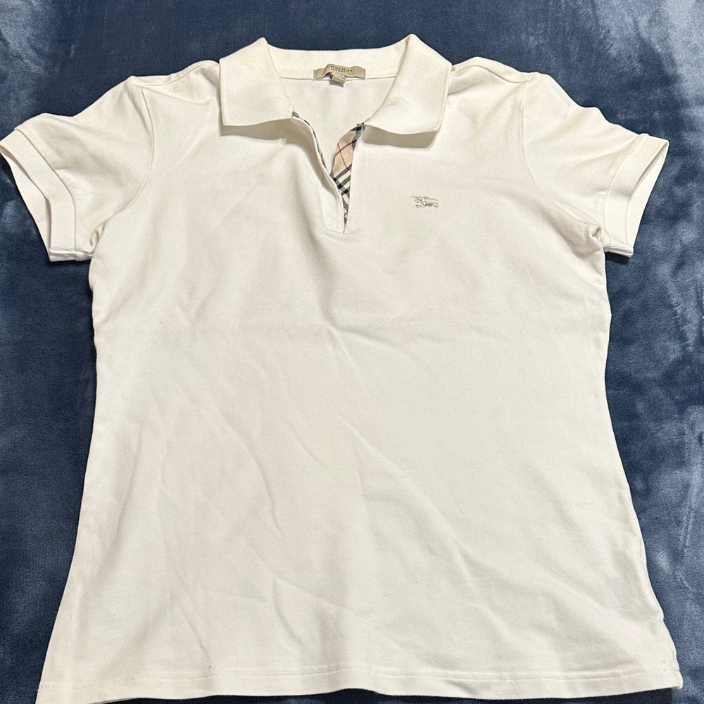 Burberry White Polo Shirt